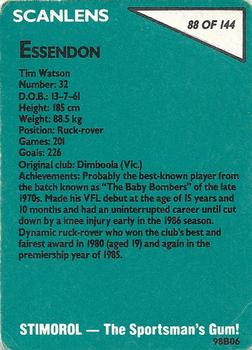 1988 Scanlens VFL #88 Tim Watson Back